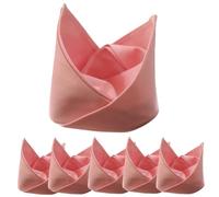 Cloth Napkin Pretty 6 Pack Of Pure Cotton Napkins Folded Floral Tablecloths Solid Color Thickened Lint Free Pink 55 * 55cm