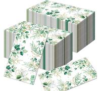 Cloth Napkins 100PCS Eucalyptus Paper Napkins 30 * 40cm Disposable Greenery Cocktail Towels for Dinner Party Wedding Anniversary Birthday