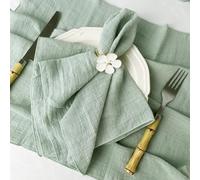 Cloth napkins, 100pcs Gauze For Wedding Decoration Everyday Use Dinner Tea Towel Table Party Napkins 30x30cm(Light Green)