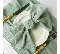 Cloth napkins, 24pcs, Gauze Fabric For Wedding Decor Everyday Use Dinner Tea Towel Table Village Christmas Napkin 30x30cm(Sage Green)