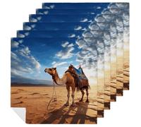 Cloth Napkins Durable Dinner Napkin Soft Absorbent Table Napkin Set of 6 PCS Camel Sky Kitchen Placemats Reusable Washable Napkins for Parties Restaurant Wedding Hotel