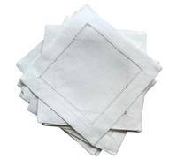 Cloth Napkins,Fabric Napkins 6 Pieces White Hemstitch Napkins Cocktail Napkin for Party Wedding Lace Napkin Table Cloth Linen Napkins Cotton Napkin(White 20x20CM)