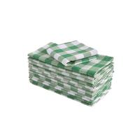 Cloth Napkins Fresh Green Gingham Napkins Reusable Cloth Dinner for Spring Summer Home Dining Table Decor Party Washable(Green 24pcs)