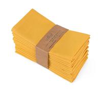 Cloth Napkins Gold Set of 12 Cotton Linen 18x18 Inch - Soft Durable Easter Washable - Ideal for Hotel Farmhouse Party Wedding Dinner Spring Everyday Use Gold Yellow
