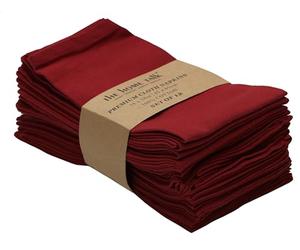 Cloth Napkins Set of 12 (18x18 Inches or 46x46 CM) 100% Cotton Everyday Use Premium Quality Cloth Napkins Festive Holiday Table Décor for Christmas Parties & Dining/Table Napkins-Maroon-The Home Talk
