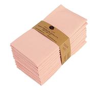 Cloth Napkins Set of 12 Cotton Linen 18x18 Inch - Soft Durable Washable - Ideal for Farmhouse Party Wedding Spring Summer Easter - Perfect Everyday Use Table Linen - Peach, Pack of 12