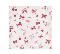 Cloth Napkins Set of 4 Bows and Cherries Washable Polyester Dinner Napkins Soft Reusable Table Napkins for Home Xmas Holiday Party Wedding 20 X 20 In