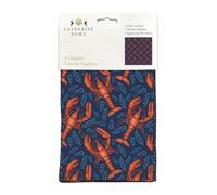 Cloth Napkins - Set of 4 - Organic Cotton - Artistic Lobster Design by Catherine Rowe - Reusable Tableware