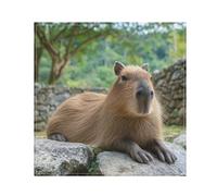 Cloth Napkins Set of 6 Capybara Pattern Print Washable Polyester Dinner Napkins Soft Reusable Table Napkins for Home Xmas Holiday Party Wedding 20 X 20 In