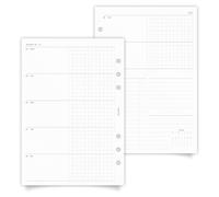 Cloth & Paper 2027 Dated Weekly Horizontal Planner Inserts | Monday Start | A5 Planner Refills | Week on 2 Pages Layout with Graph Sections | Year At A Glance, Notes Pages & Monthly Covers