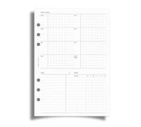 Cloth & Paper Weekly Admin Planner Inserts | A5 Size 5.8 x 8.3 Inches | 6 Ring Punch | Monday Start | Minimalist Weekly Agenda Refill | Task List & Habit Tracker Planner Pages for A5 Ring Binder