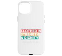 Clothed in Strength & Dignity - Proverbs 31:25 Retro Design Case for iPhone 15 Plus