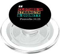 Clothed in Strength & Dignity - Proverbs 31:25 Retro Design PopSockets PopGrip for MagSafe