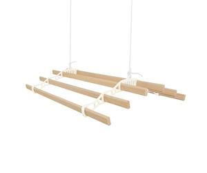 Clothes Airer Ceiling Pulley 6 Lath 0.9m Ivory Maid Traditional Mounted Clothing Dryer Victorian Clothes Horse Laundry Drying Rack Extendable Cast Iron Varnished Pine Kitchen Utility FREE Fixing Kit