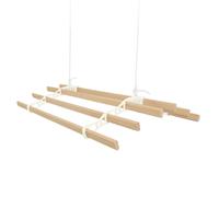 Clothes Airer Ceiling Pulley 6 Lath 1.4m Ivory Maid Traditional Mounted Clothing Dryer Victorian Clothes Horse Laundry Drying Rack Extendable Cast Iron Varnished Pine Kitchen Utility FREE Fixing Kit I