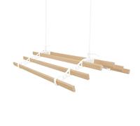Monster Shop Clothes Airer Ceiling Pulley Maid Traditional Mounted Clothing Dryer 6 Lath Laundry Drying Rack Rail 1.5m White