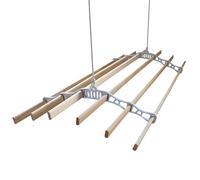 Clothes Airer Ceiling Pulley Maid Traditional Mounted Clothing Dryer 6 Lath Laundry Drying Rack Rail 1.4m White