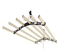 Clothes Airer Ceiling Pulley Maid Traditional Mounted Clothing Dryer 6 Lath Laundry Drying Rack Rail 2.4m Black Quick & Easy Assembly Ethically Sourced Varnished Pine Wood & Powder-Coated Cast Iron