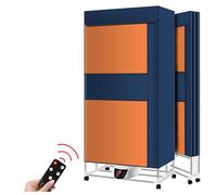 Clothes Airer Electric Dryer, Remote Control Overheat Protection Air Dryers, Save Time Save Electricity Electric Air Dryers Clothes Indoor Heated Haze Weather,Blue