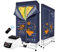 Clothes Airer Foldable Electric Heated Clothes Airer Dryer with Remote Control 240min Timer 2-Tier Stainless Steel Laundry Drying Rack, 1500W Energy Saving for House Living Room Indoor The New