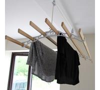 Clothes Airer Pulley Ceiling 6 Lath Hanging Traditional Mounted Dryer 1.2m White