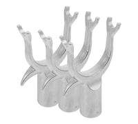 Clothes Alloy Aluminium 3pcs Head 1.9cm Fork Pole Replacement Silver