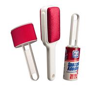 Clothes Brushes: Sticky Lint Roller with 36 Pre-cut Sheets (Length 5 Meters), Brush in Double Velvet, Knot-remover Brush for Wool. Made in Italy.