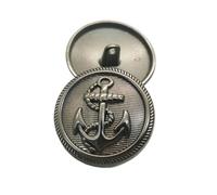 Clothes Button, Round Zinc Alloy Sewing Buttons Pack of 30 Black Silver Gold 15-25mm(Black,18mm 6pcs)