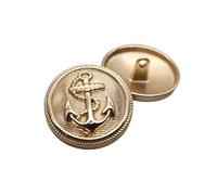 Clothes Button, Round Zinc Alloy Sewing Buttons Pack of 30 Black Silver Gold 15-25mm(Gold,20mm 6pcs)