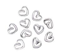 Clothes Button, Sewing Buttons Pack of 10 Gold/Silver Heart Shank Metal 13/18/23mm for Shirts Sweater(Silver,18mm)