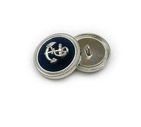 Clothes Button, Sewing Buttons Pack of 20 Vintage Metal Flocking Silver Gold Round 20mm 25mm for Coat(Silver,25mm-10pcs)