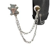 Clothes Clips with Chain, Needleless Accessories, Clothes Clip, Denim Clip and Shirt Pin | for Women and Girls, Blouse Collar, Sleeves, Scarves, Dress, Se référer au descriptif, refer to the