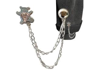 Clothes Clips with Chain, Needleless Accessories, Clothes Clip, Denim Clip and Shirt Pin | for Women and Girls, Blouse Collar, Sleeves, Scarves, Dress, Se référer au descriptif, refer to the