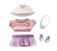 Clothes Compatible with 15cm/17cm Dolls,Accessories Set for 5.9'' and 6.7'' Fashion Doll, Mini Cute Clothes (No Doll) (Purple B)
