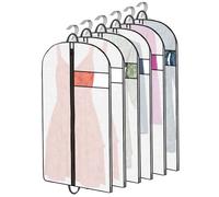 Clothes Cover Bags for Storage, Hanging Garment Covers with Zipper, Dustproof & Moth Proof, Breathable Suit & Dress Protector for Wardrobe and Travel, Pack of 6
