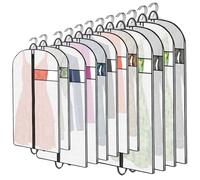 Clothes Cover Bags for Storage, Hanging Garment Covers with Zipper, Dustproof & Moth Proof, Breathable Suit & Dress Protector for Wardrobe and Travel, Pack of 12 (3 Sizes)
