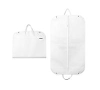 Clothes Covers 2 Pack Suit Carrier Hanging Breathable Garment Bags Non Woven Dustproof Suit Jacket Tuxedo Organizer,100 x 60 cm,White