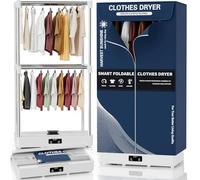 Clothes Dryer, Portable Foldable Drying Machine with Timer, Easy Carry Laundry Drying Wardrobe with Large Capacity, Electric Dryer/Rack for Home | Appartments | RV (Blue BO6)