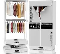 Clothes Dryer, Portable Foldable Drying Machine with Timer, Easy Carry Laundry Drying Wardrobe with Large Capacity, Electric Dryer/Rack for Home | Appartments | RV (Grey BO6)