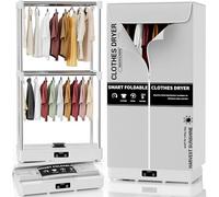 Clothes Dryer, Portable Foldable Drying Machine with Timer, Easy Carry Laundry Drying Wardrobe with Large Capacity, Electric Dryer/Rack for Home | Appartments | RV (Grey Z1)