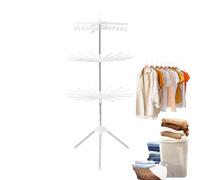 Clothes Drying Rack - 3 Tiers Foldable Drying Rack with Clips | 360° Rotatable Tripod for Clothes, Stainless Steel Cloth Drying Stand Holder, Laundry Racks for Drying Clothes