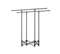 Clothes Drying Rack, Foldable Floor-Standing Garment Organizer with Double Rod, Indoor Outdoor Use, 100kg Load Capacity