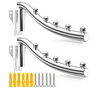 Clothes Drying Rack Folding Wall Mount, Wall Mounted Swivel Clothes Drying Rack, Stainless Steel Heavy Duty Laundry Hangers Wall Clothes Rack with Swing Arm Foldable Closet Storage Organization, 2 PCS