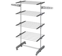 Clothes Drying Rack Grey Stainless Steel 142x55x172cm ABS/PP 4-Tier XL