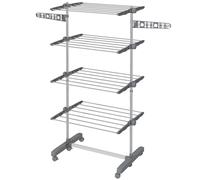 Clothes Drying Rack Grey Stainless Steel 142x55x172cm ABS/PP 4-Tier XL