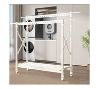 Clothes Drying Rack, Heavy Duty with Wheels, Height-Adjustable, Double Rod Design, 150kg Load Capacity for Indoor and Outdoor Use