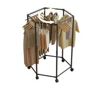 Clothes Drying Rack - Laundry Hexagon Foldable Organizer Hanger Compact | Multi-Level Structure Contains Towels Garments Blankets, Storage That