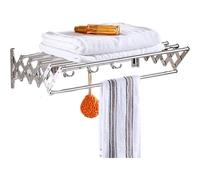 Clothes Drying Rack, Retractable Stainless Steel Folding Laundry Airer with Extendable Towel Rail, Space-Saving Indoor/Outdoor Dryer