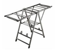 Clothes Drying Rack Tripod Portable Foldable Space Saving Laundry Drying Rack，Foldable Laundry Drying Rack, 2-Tier Free-Standing Design with Height-Adjustable Wings and Shoe Rack for Indoor