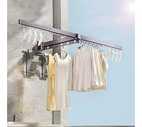 Clothes Drying Rack Wall Mounted Retractable Clothes Hanger Space Aluminium Rod Double Drying Rod +